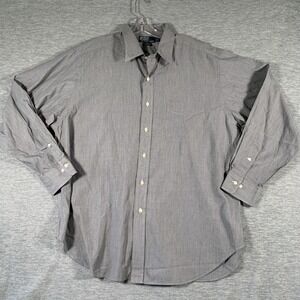 Polo Ralph Lauren Shirt Mens 17.5 34/35 Gray Gingham Andrew Classic Cotton Dress